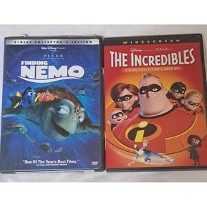 Finding Nemo 2 Disc Collector's Edition + The Incredibles 2 Disc DVD Lot
